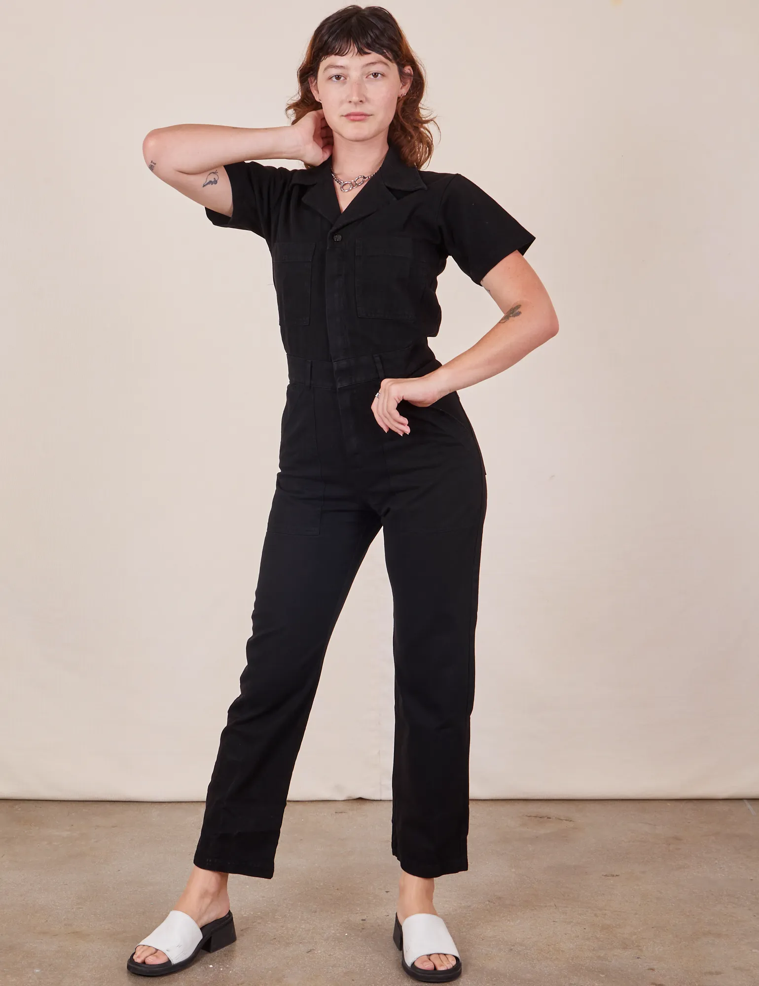 Short Sleeve Jumpsuit - Basic Black