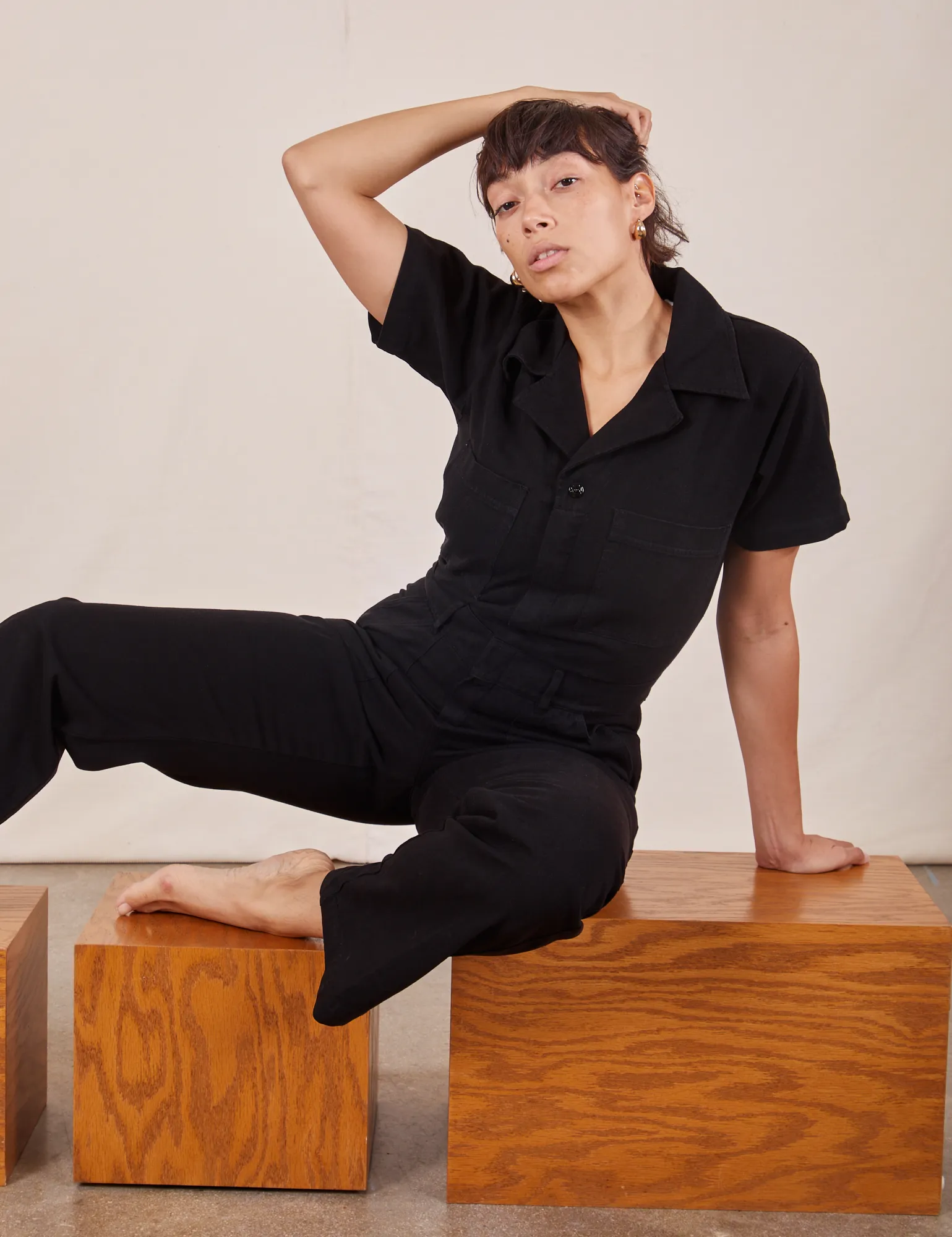 Short Sleeve Jumpsuit - Basic Black