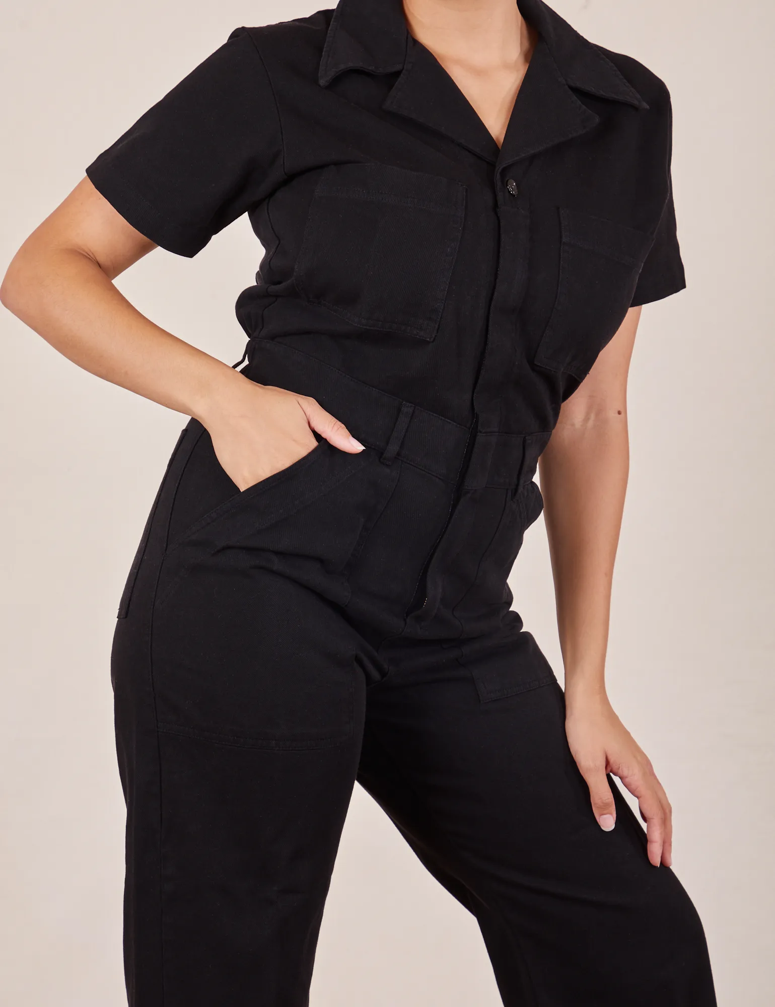 Short Sleeve Jumpsuit - Basic Black