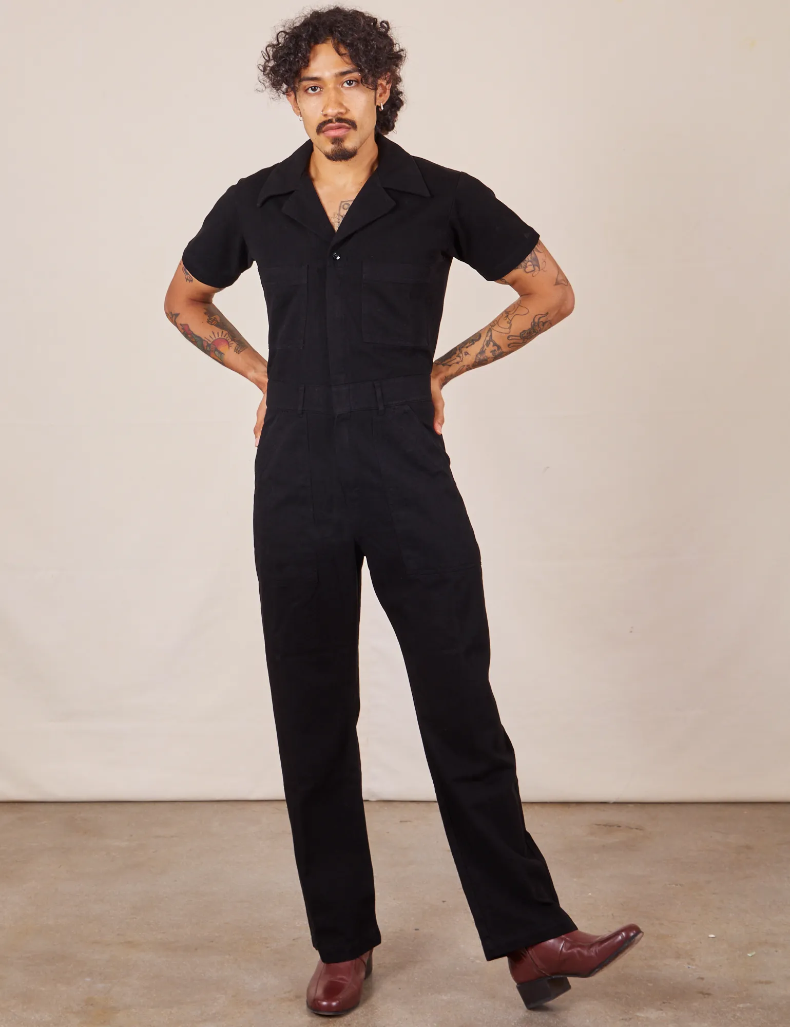 Short Sleeve Jumpsuit - Basic Black