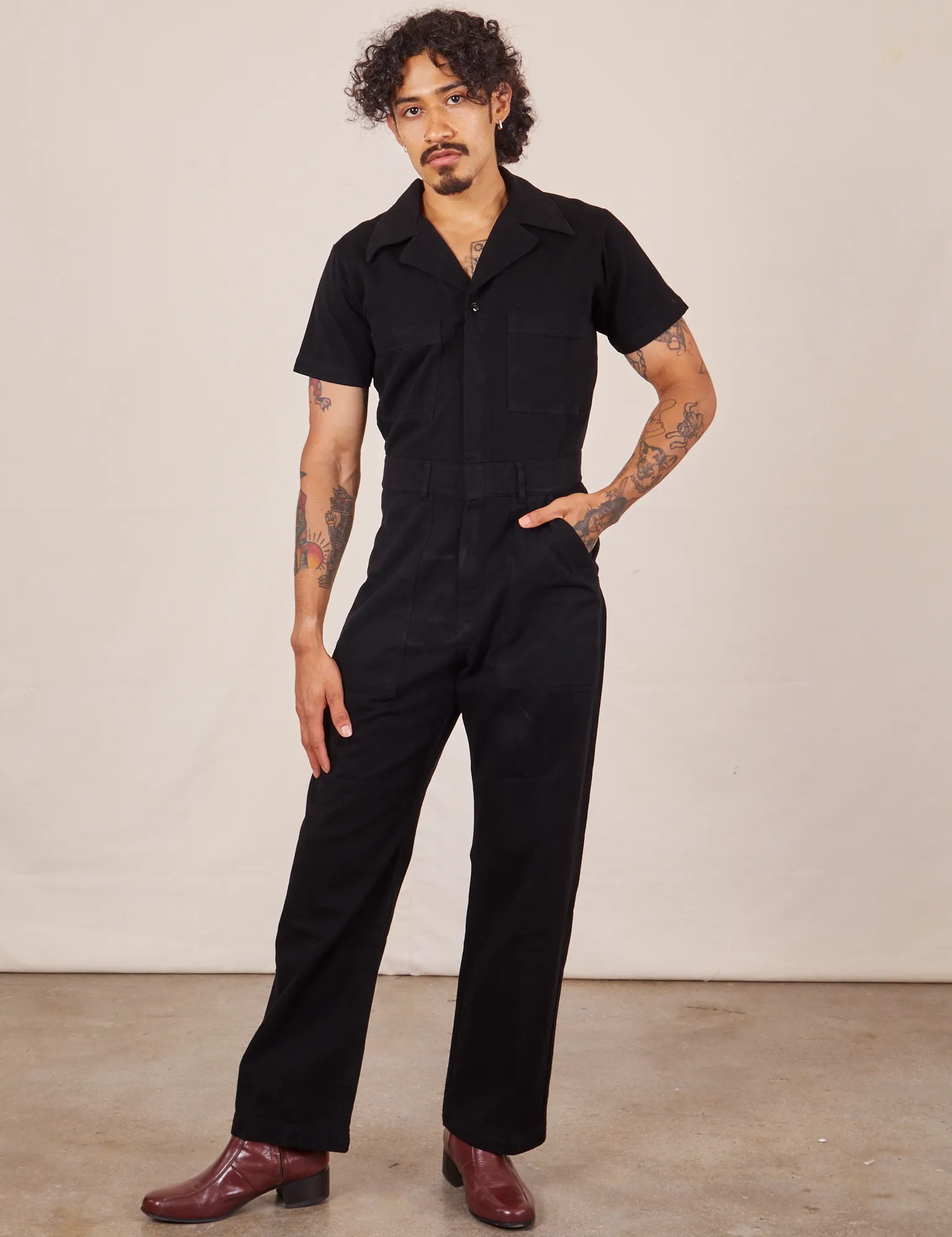 Short Sleeve Jumpsuit - Basic Black