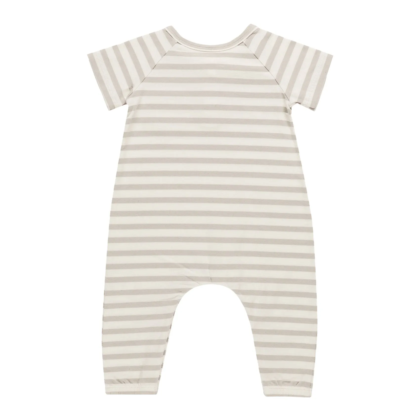 Short Sleeve Jumpsuit - Grey Stripe - FINAL SALE