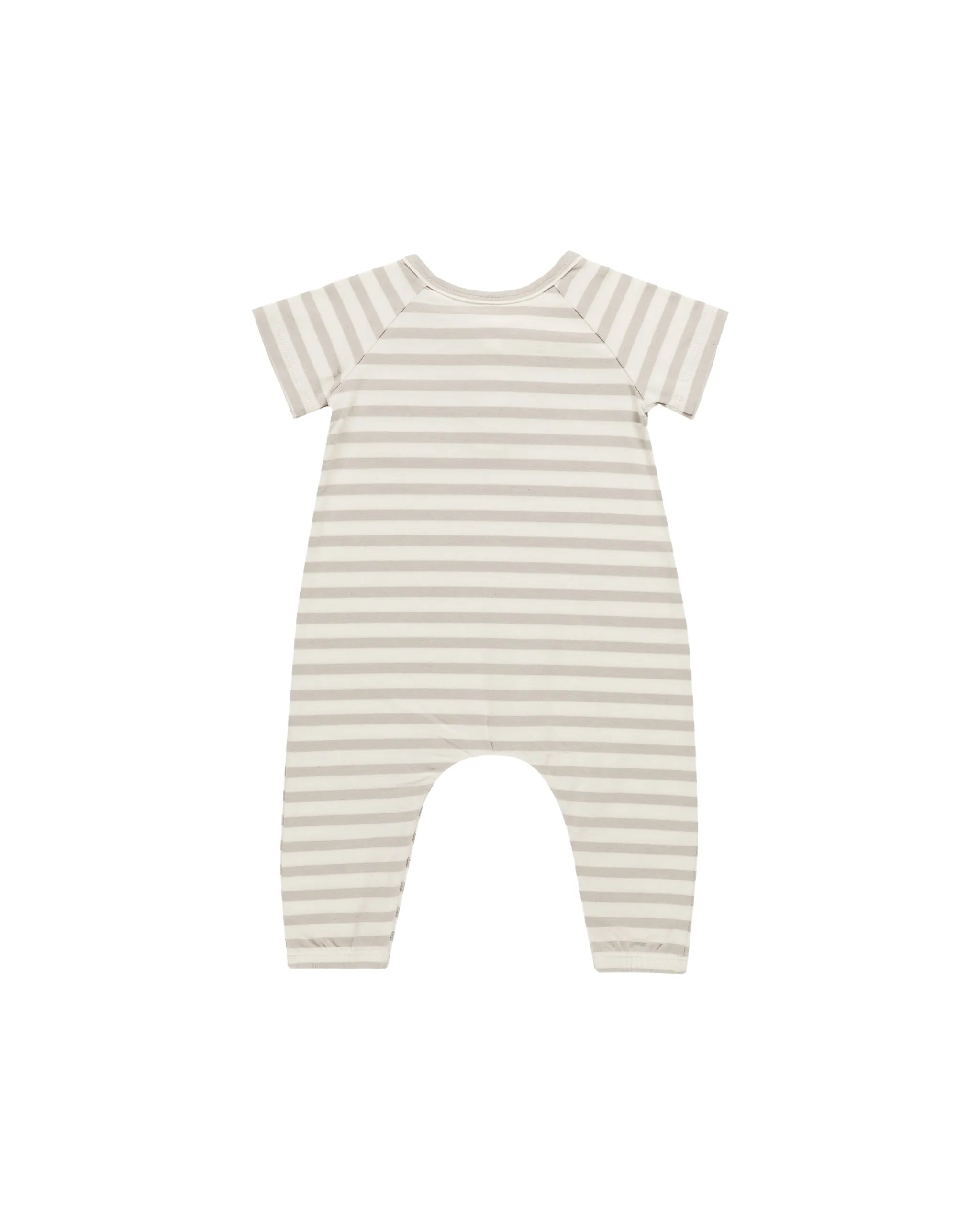 Short Sleeve Jumpsuit || Grey Stripe