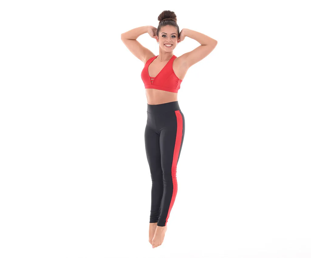 Slick Contrast Side Stripe Leggings