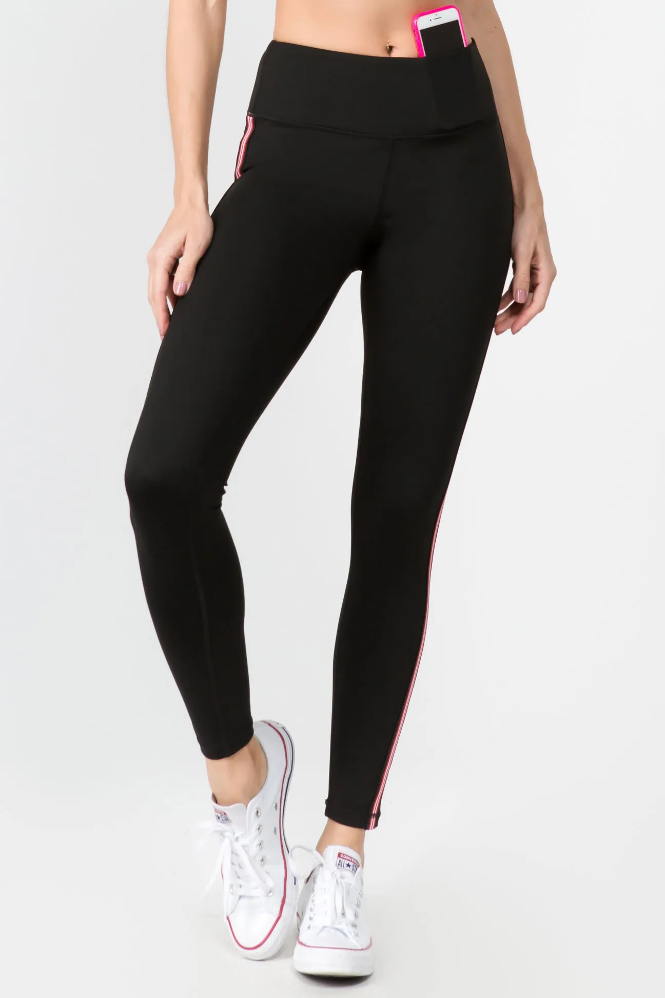 Slim and Sleek Stripes Active High Rise Leggings