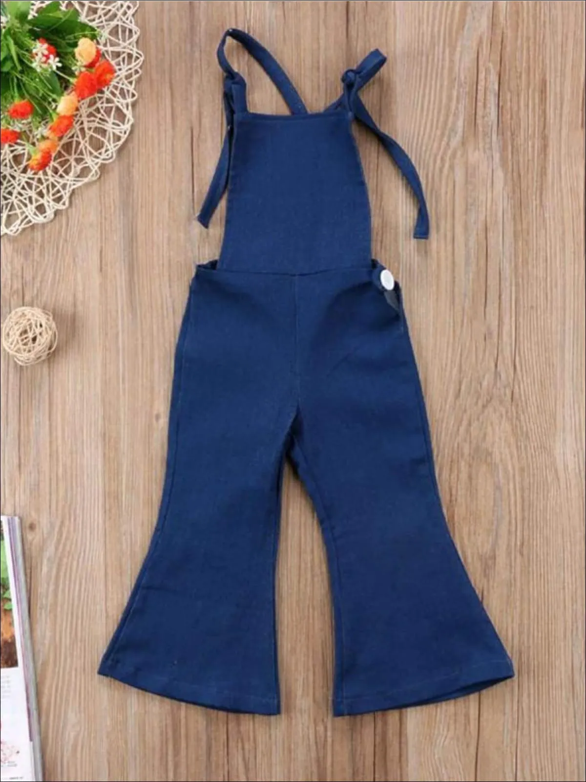 Step Out Sassy Chambray Bell-Bottom Jumpsuit