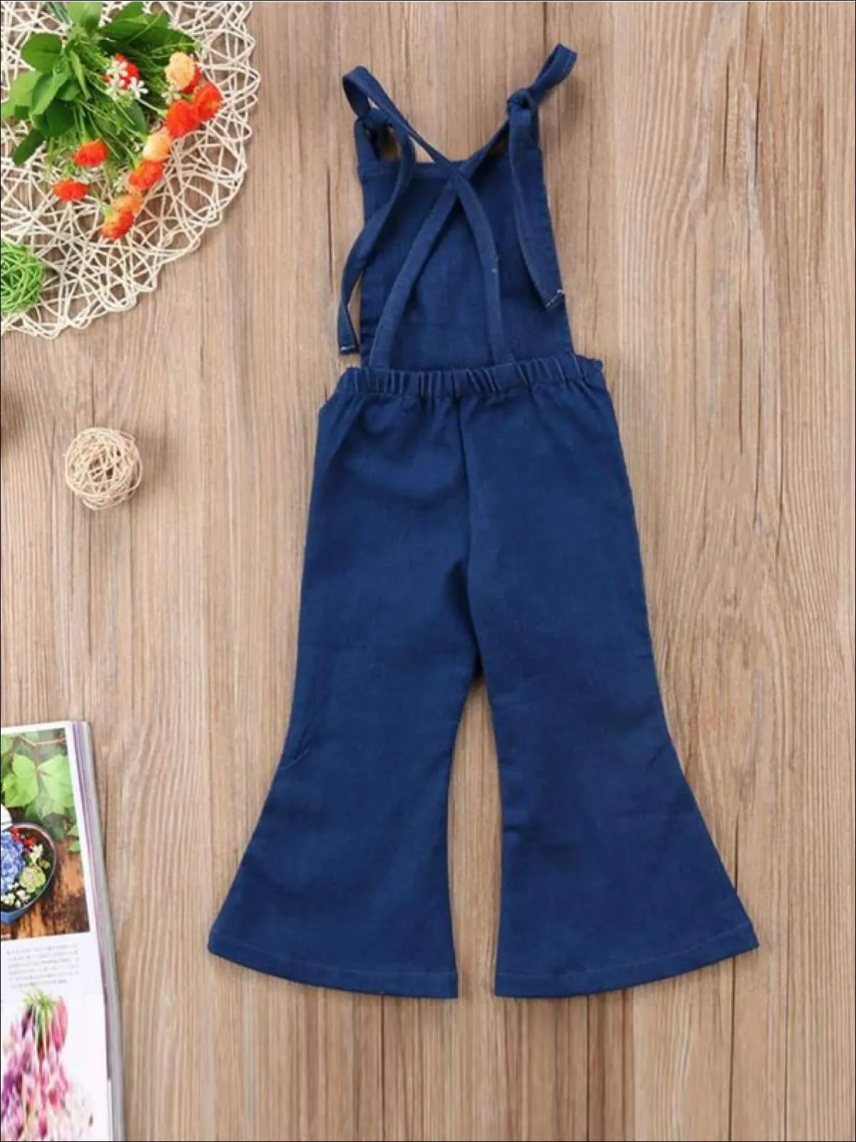 Step Out Sassy Chambray Bell-Bottom Jumpsuit