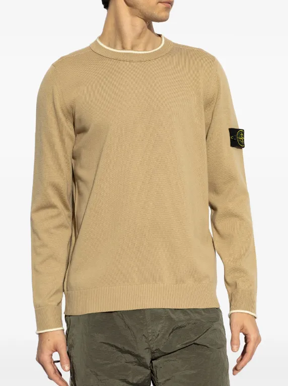 Stone Island crewneck jumper with ribbed details