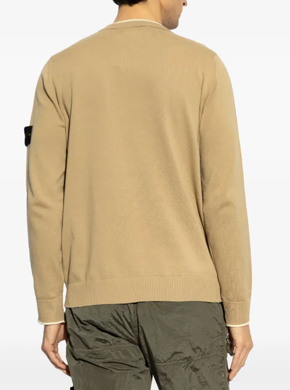 Stone Island crewneck jumper with ribbed details