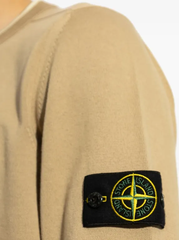 Stone Island crewneck jumper with ribbed details