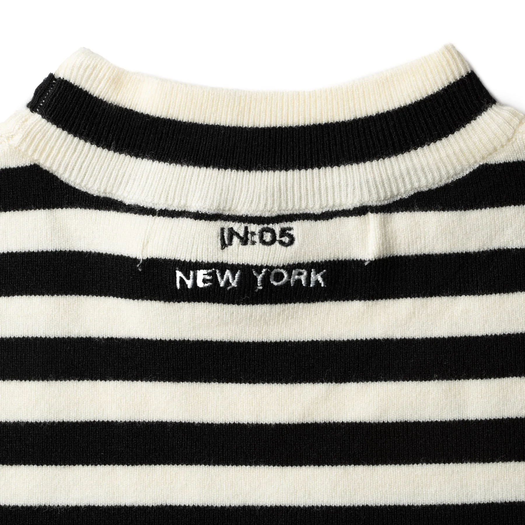 Striped Knit Turtleneck IN: Black Ivory