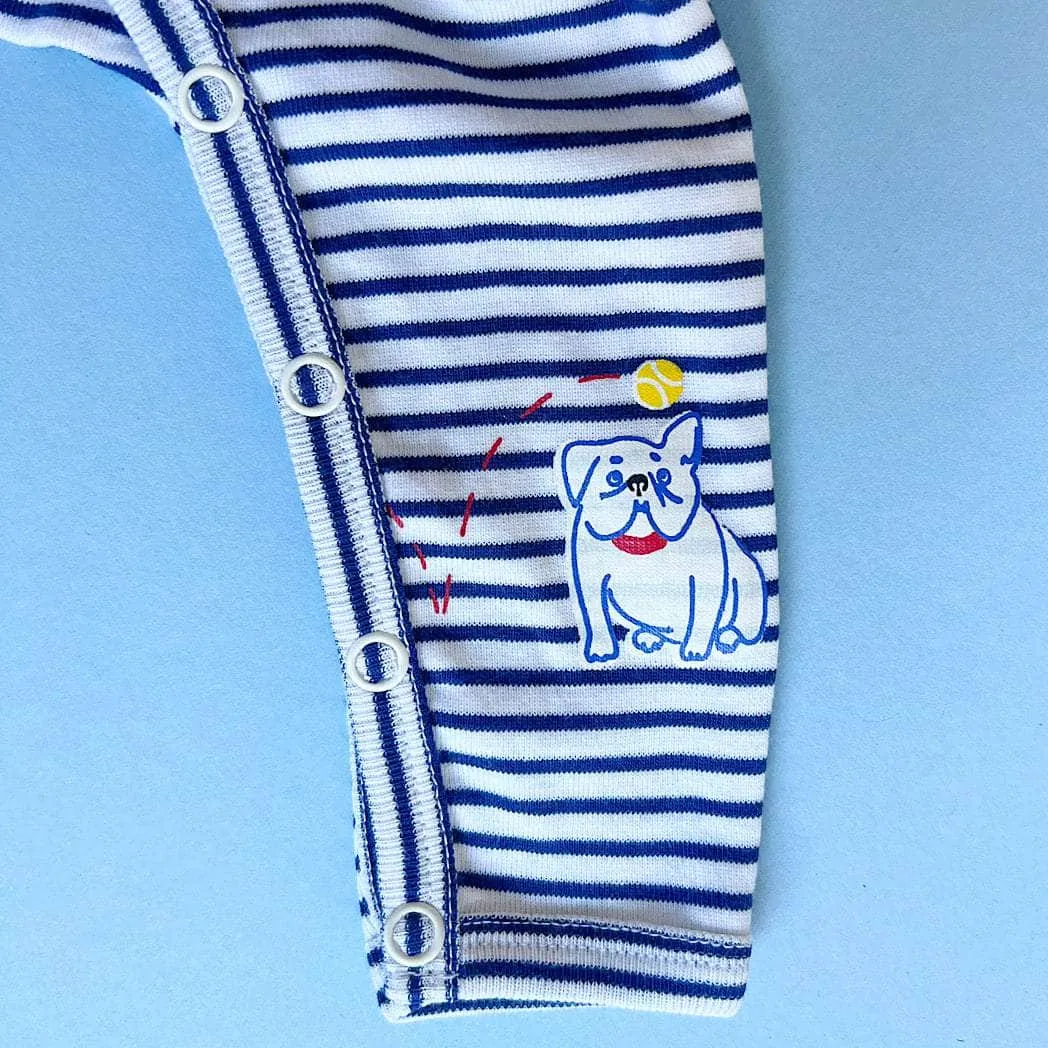 Striped Puppy Love Organic Romper