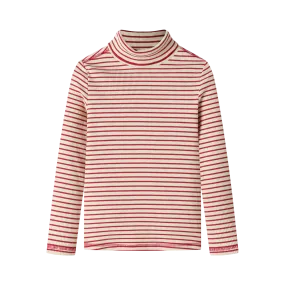 striped turtleneck - mulberry