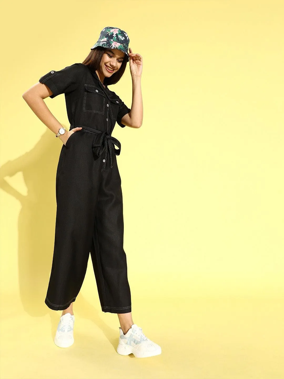 Style Quotient Black Basic Jumpsuit