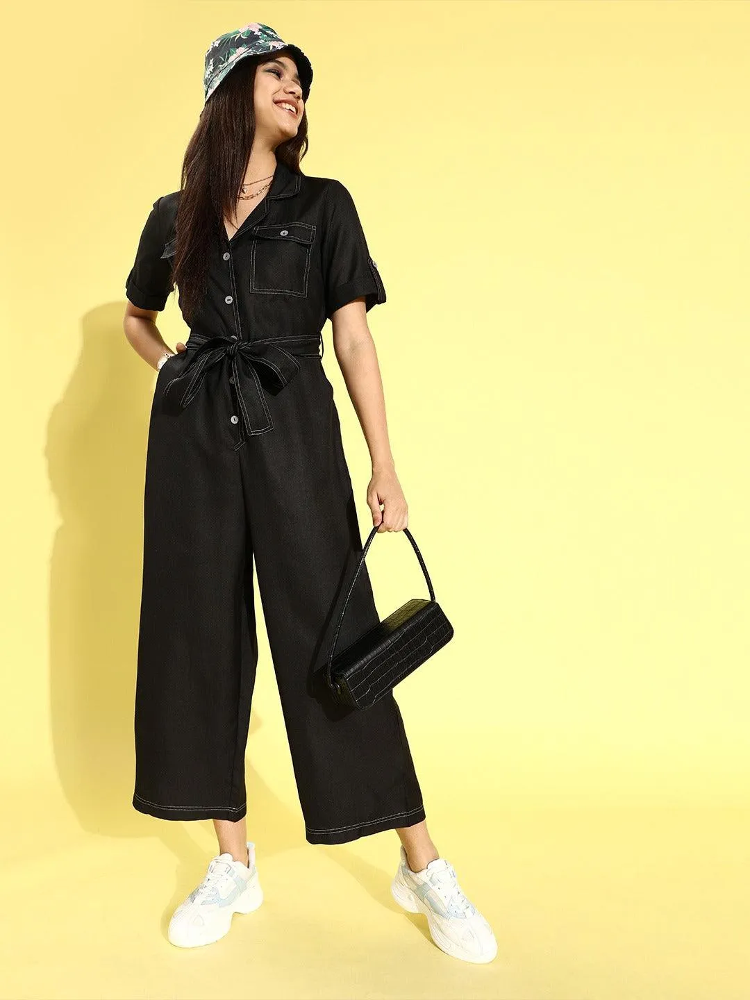 Style Quotient Black Basic Jumpsuit