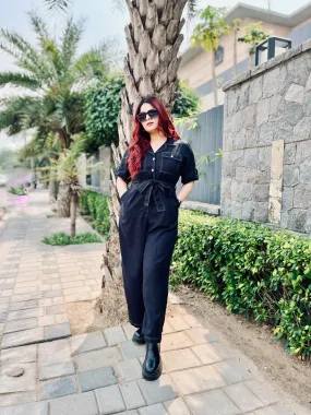 Style Quotient Black Basic Jumpsuit