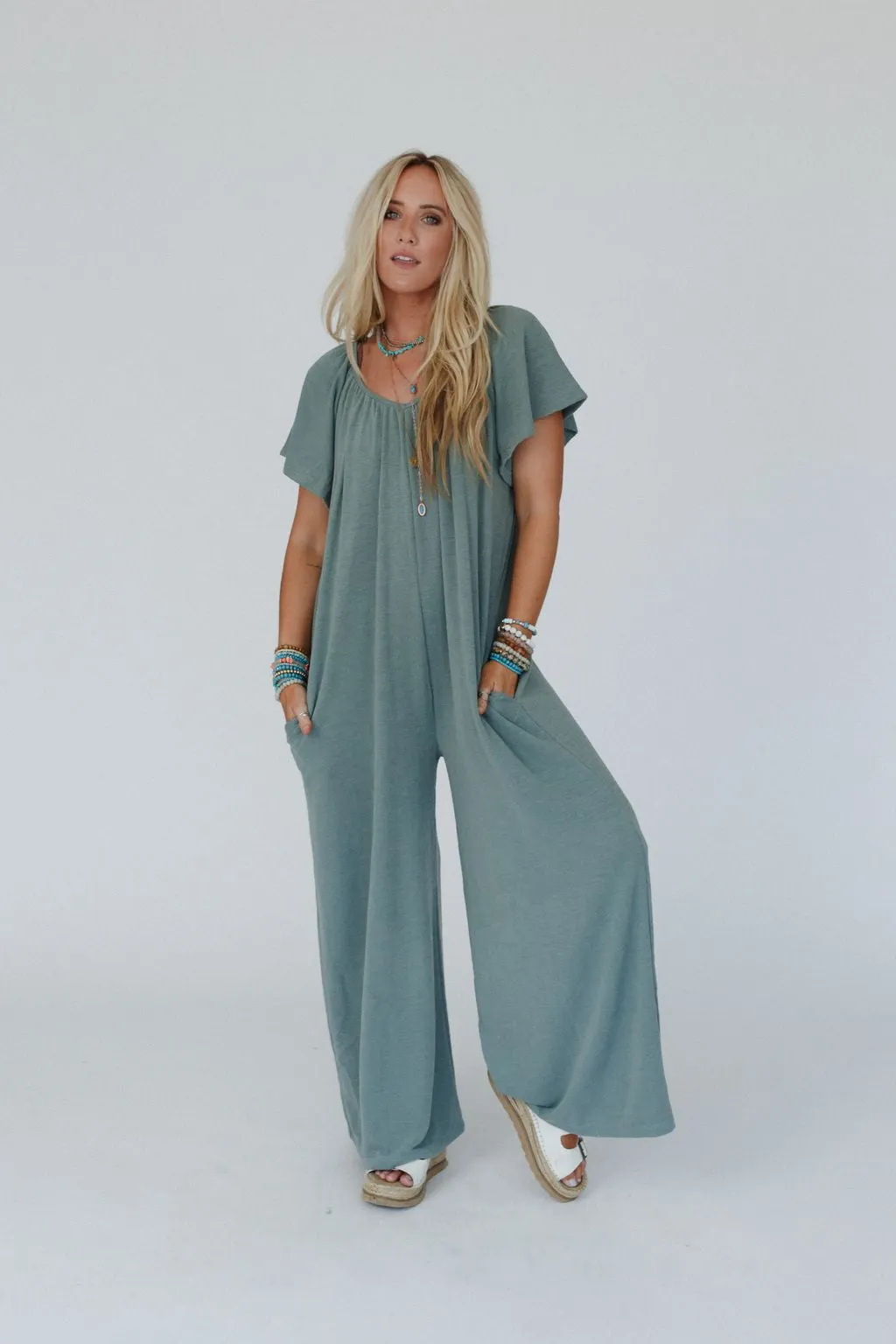 The Nest Calista Jumpsuit - Sage