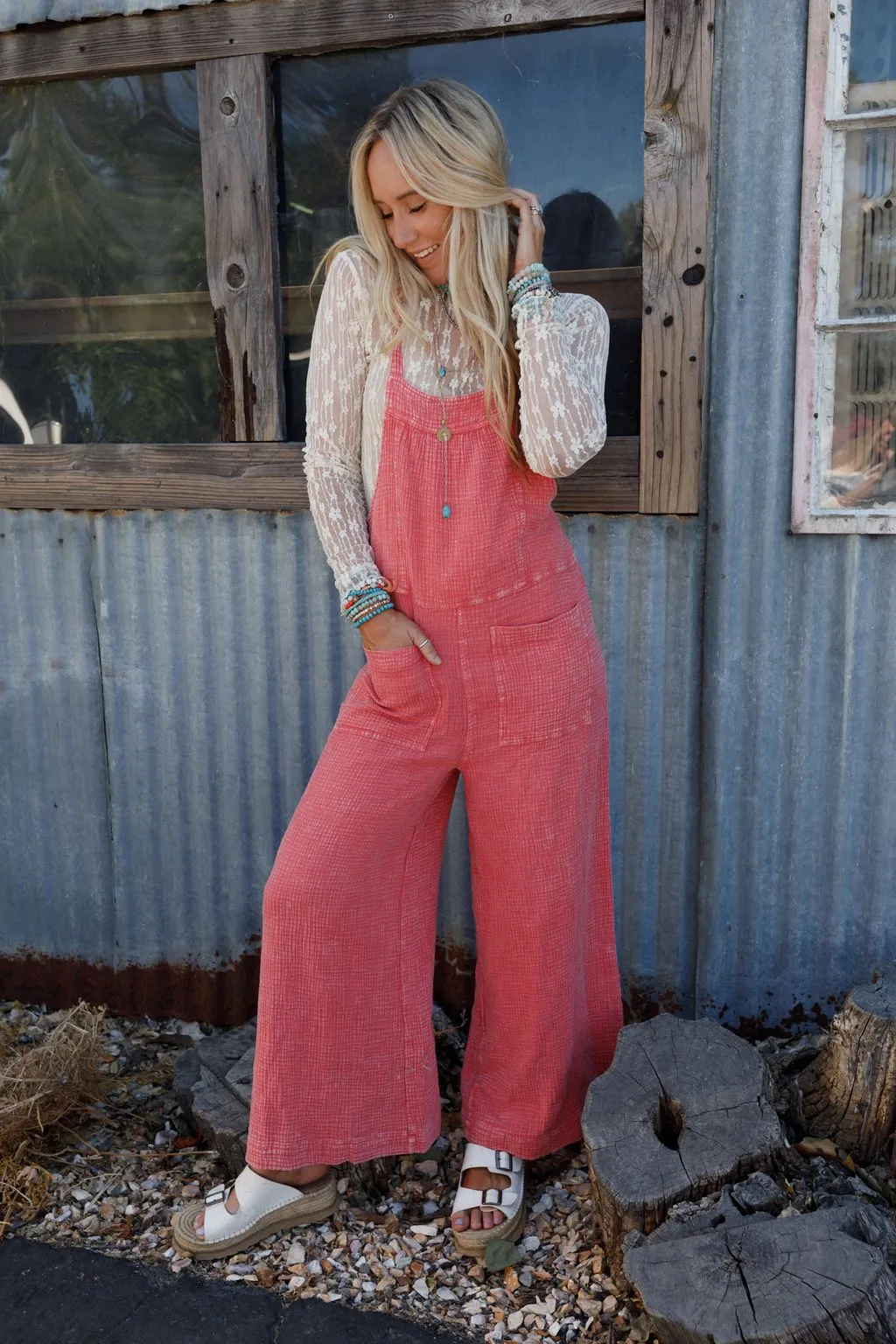 The Nest Coast To Coast Jumpsuit - Coral