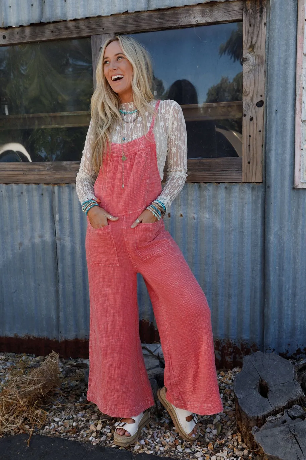 The Nest Coast To Coast Jumpsuit - Coral