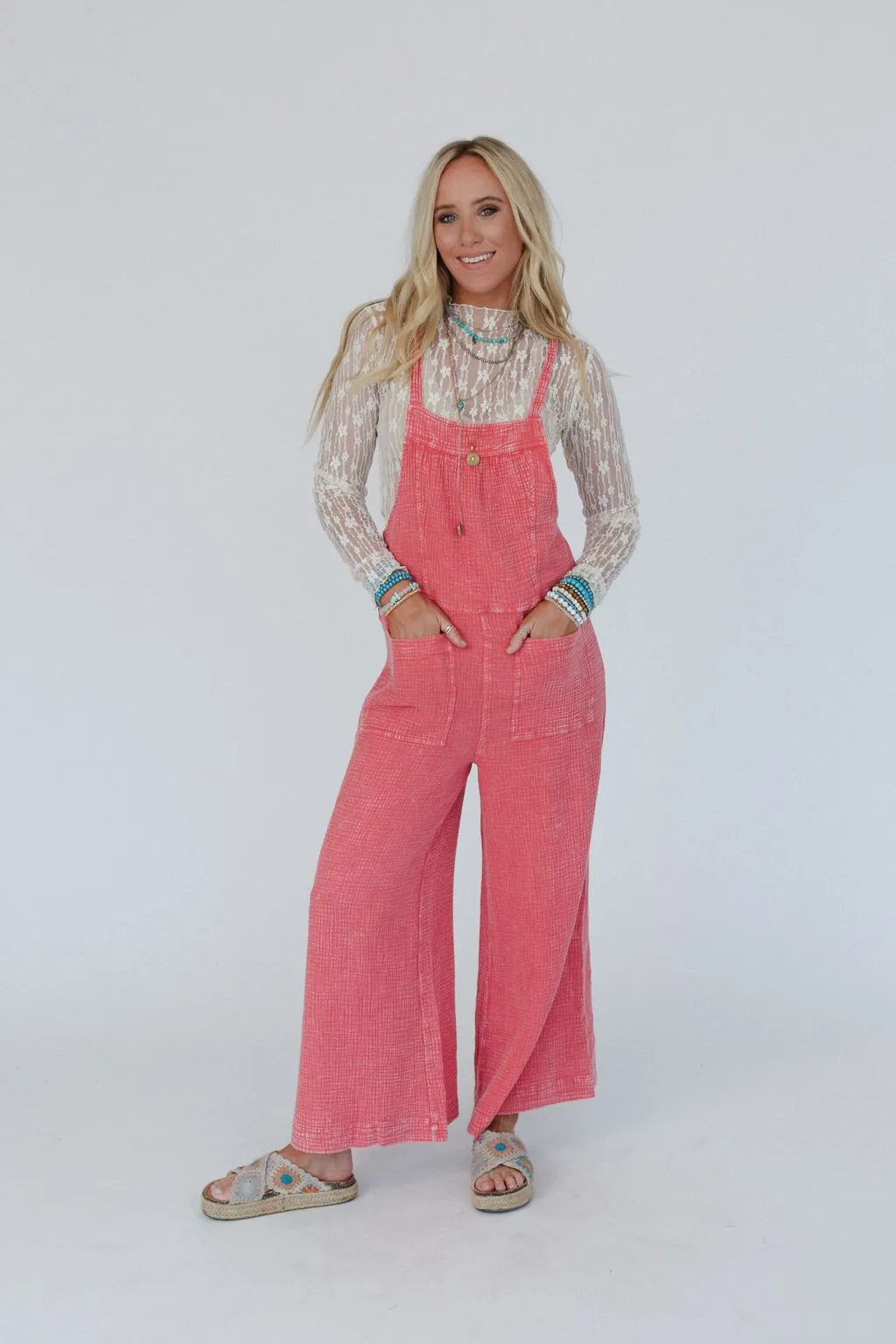 The Nest Coast To Coast Jumpsuit - Coral