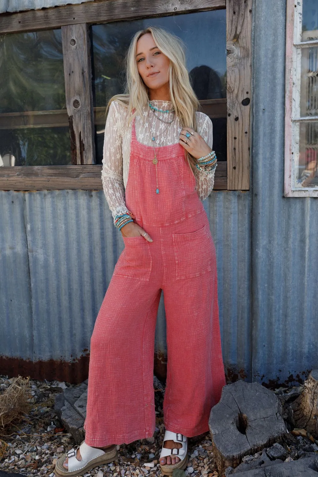 The Nest Coast To Coast Jumpsuit - Coral