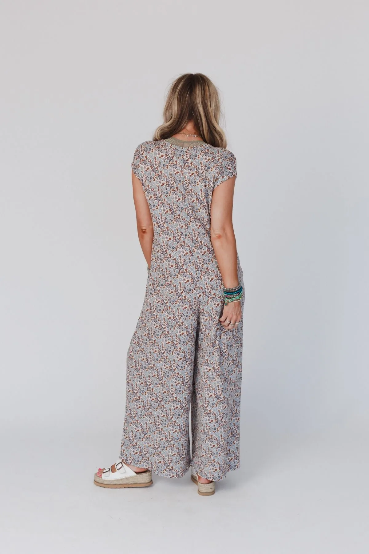 The Nest Daphne Floral Print Jumpsuit - Cream