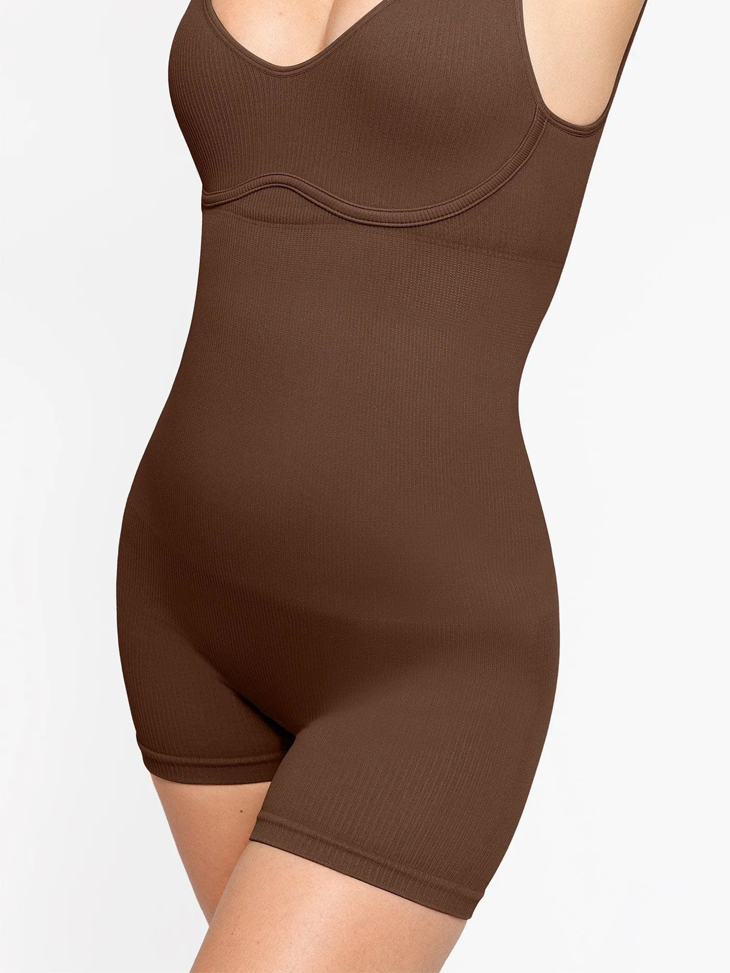 The Shapewear Romper Seamless Ribbed V-Neck For Insiders