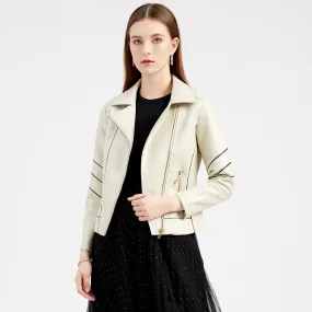 Thin Section PU Short Jacket Spring And Fall Jacket