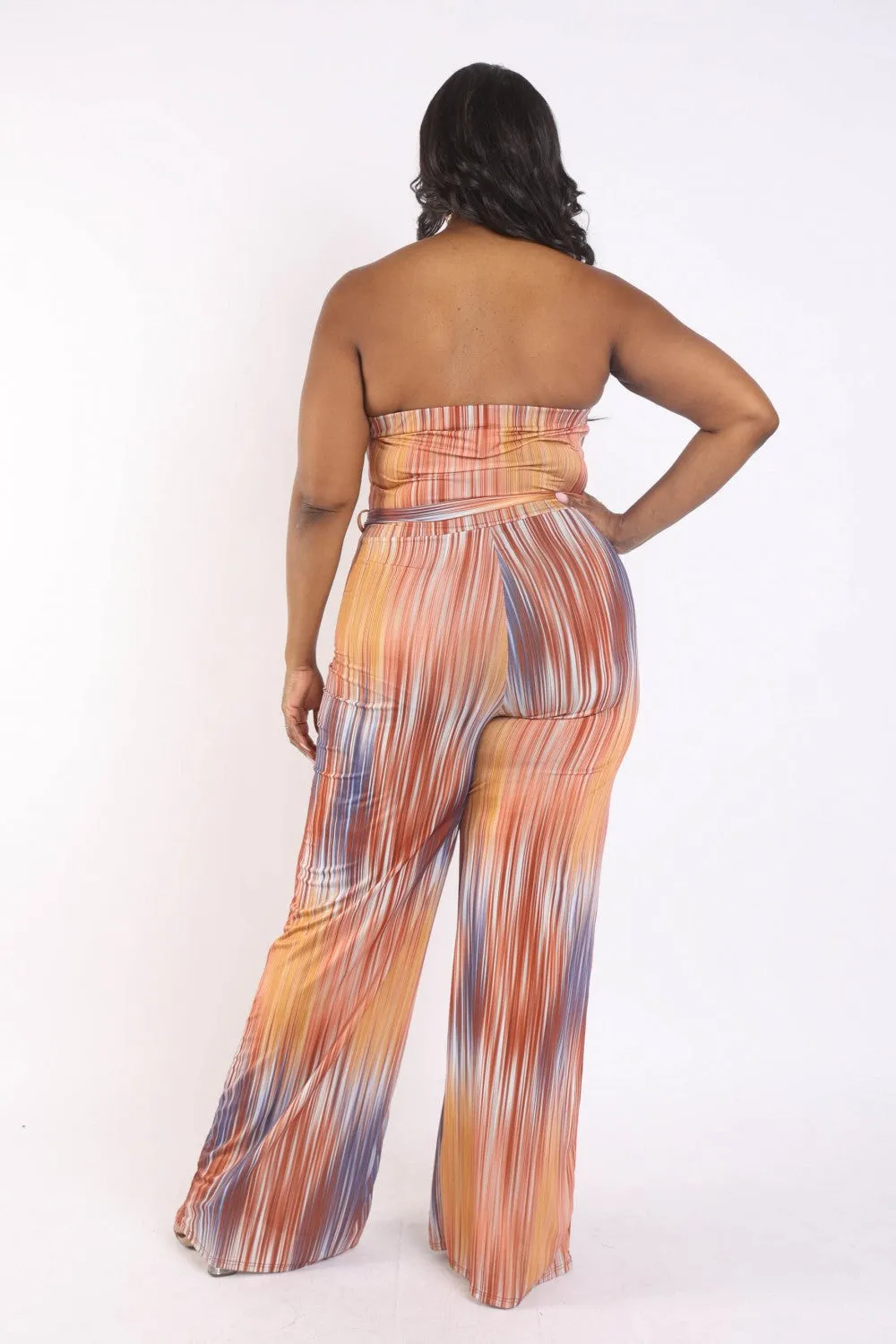 Tube Top Jumpsuit with Self Belt