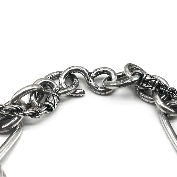 Two layered chain bracelet