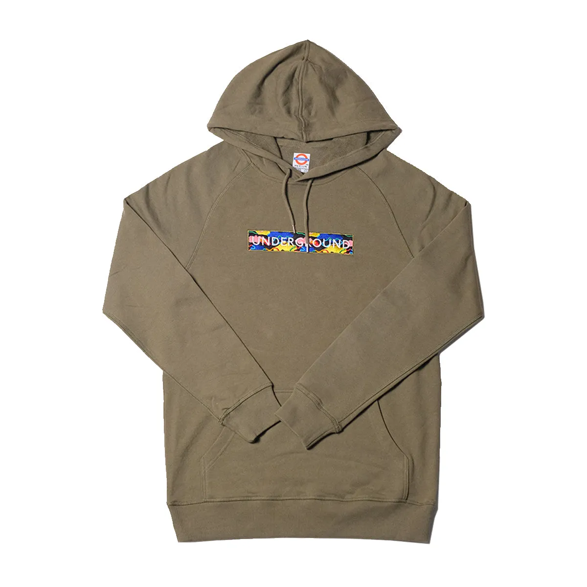 Underground Cloud Camo Box Logo Hoodie - Army Green