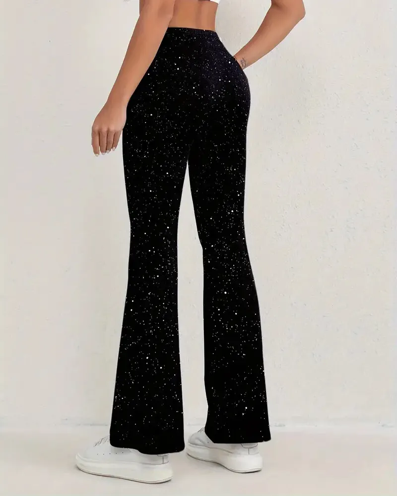 V-Waist Slim Micro Flared Trousers