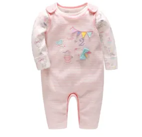 Vlider Infant Girl Romper Baby girl snug clothes Newborn jumpsuit New Cotton Long-Sleeve Cute Lovely 2ps Set Baby girl Jumpsuit