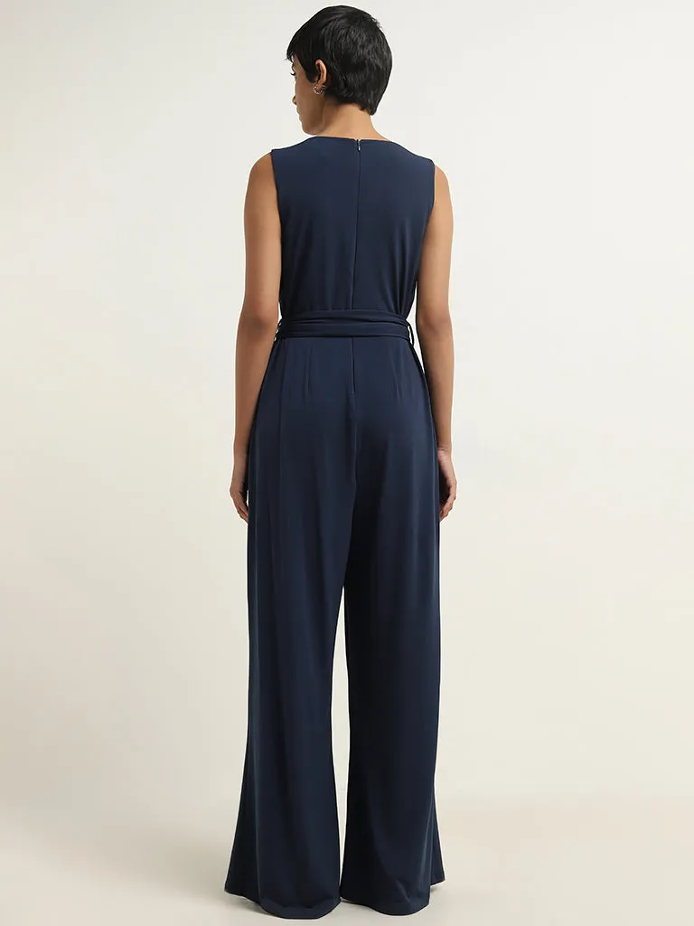 Wardrobe Navy Jumpsuit with Belt