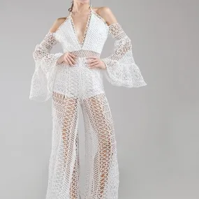 White Crochet Jumpsuit