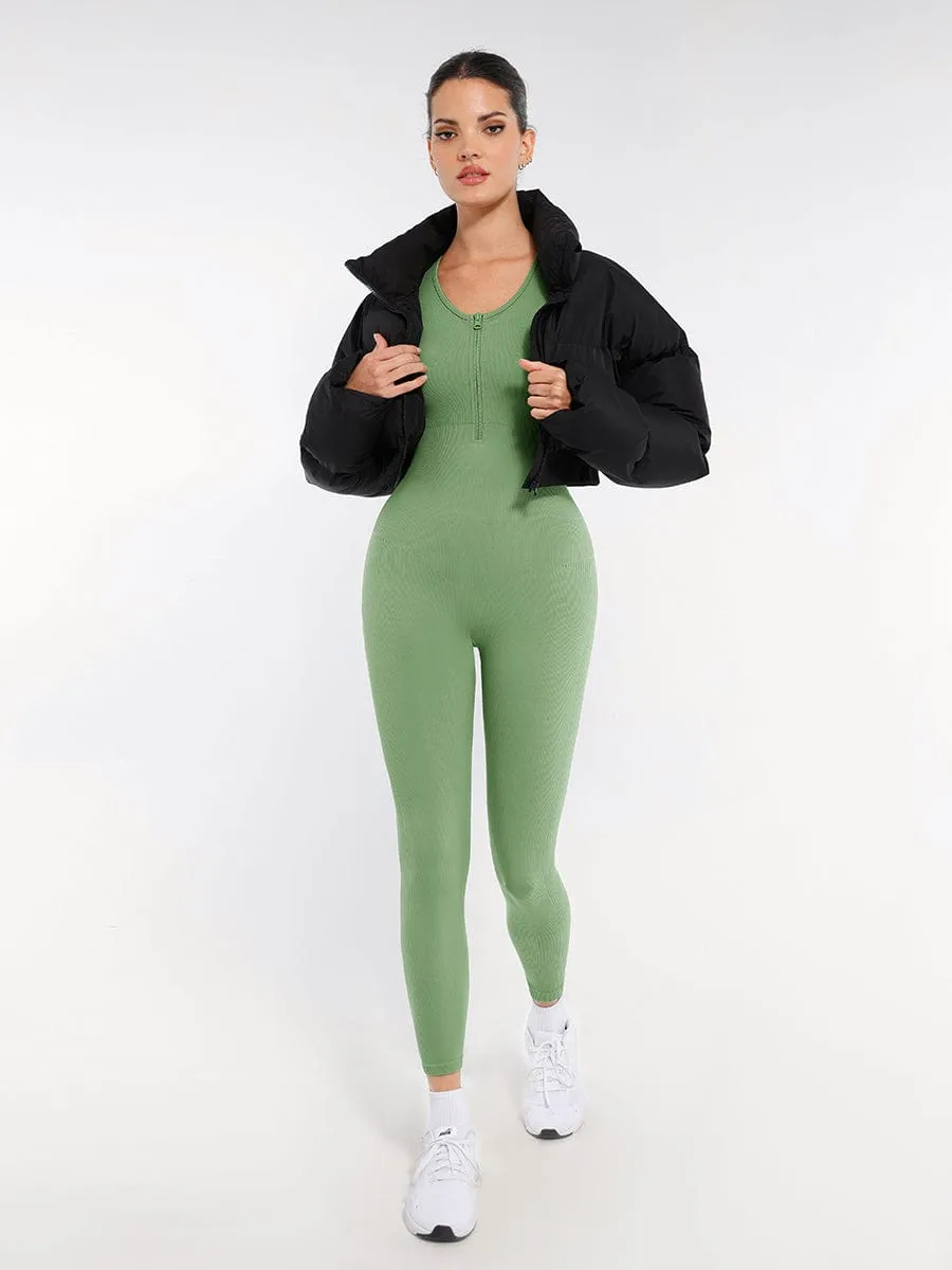 Wholesale Seamless Zip Front Full-Length Racerback 2-in-1 Sport Shaping Jumpsuit