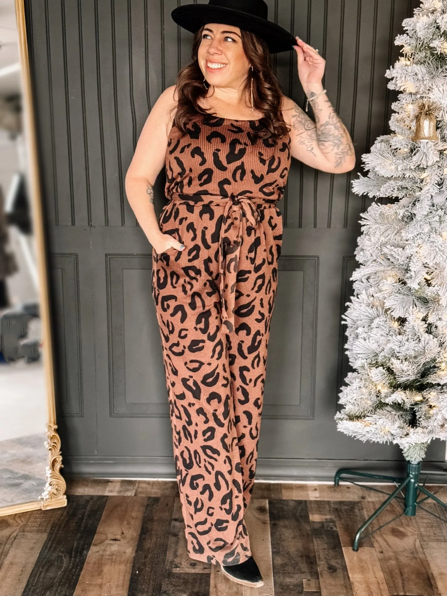 Wild Elegance Leopard Jumpsuit, Brown