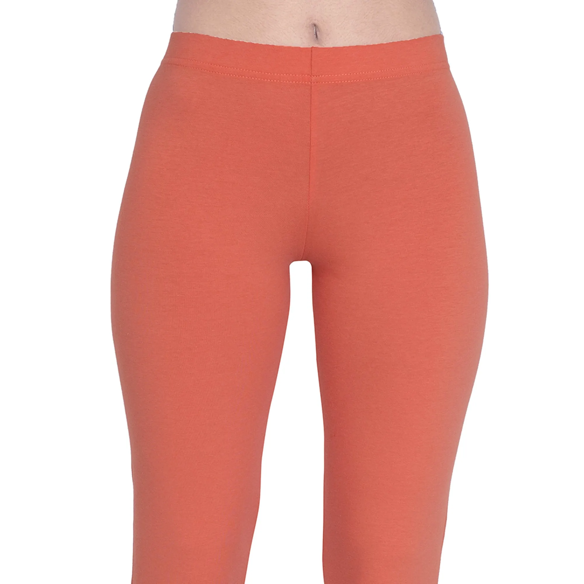 Women Brick Red Breathable Long Length Legging