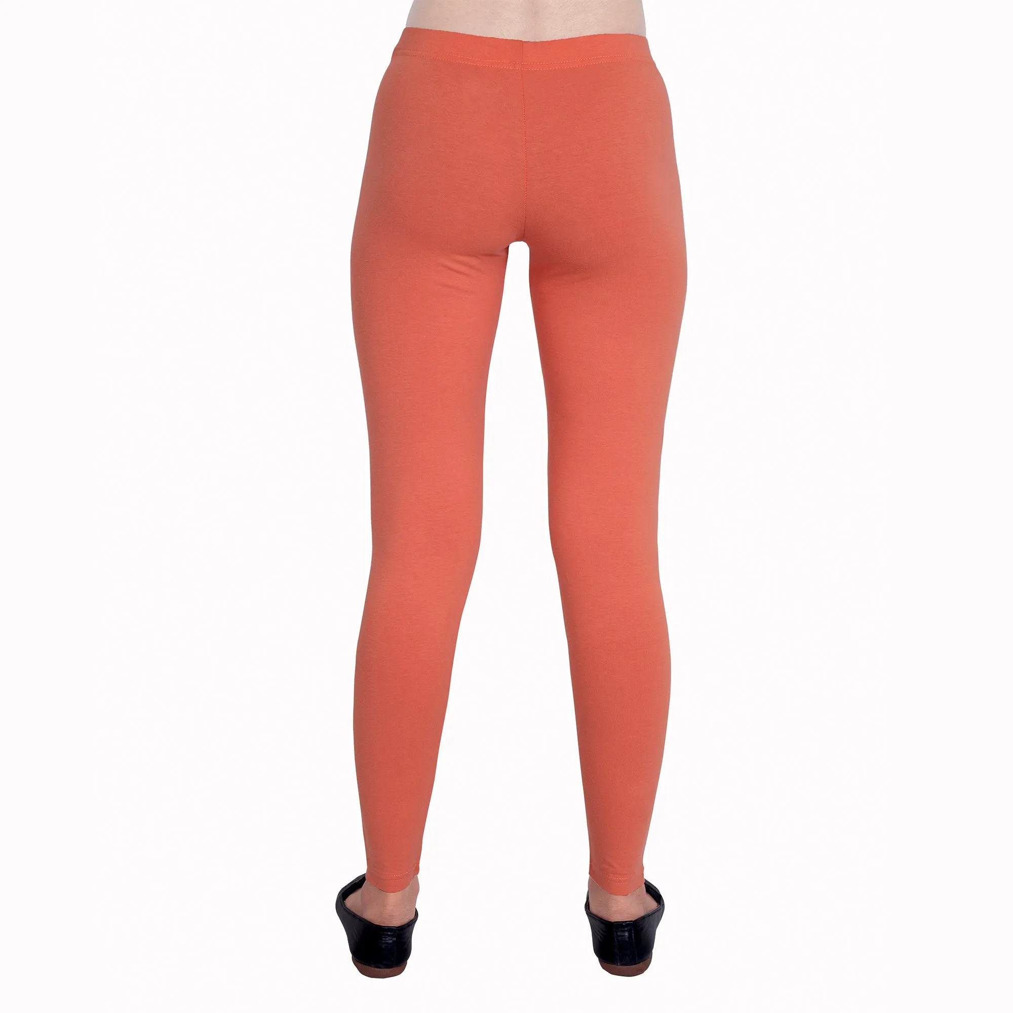 Women Brick Red Breathable Long Length Legging