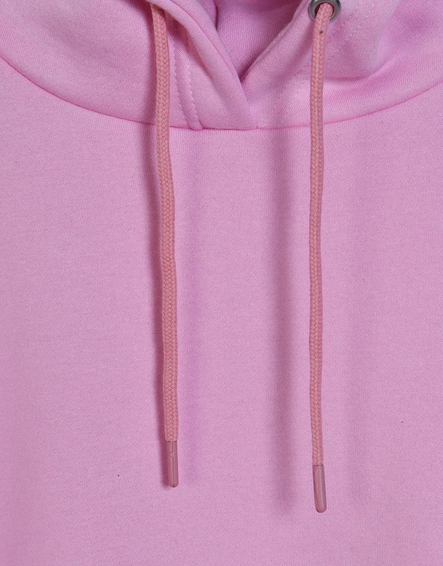 Women's Cut Label Fleece Pullover Hoodie-Pink