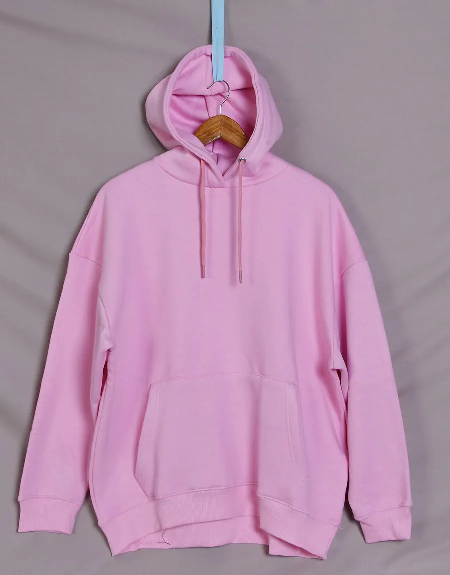 Women's Cut Label Fleece Pullover Hoodie-Pink