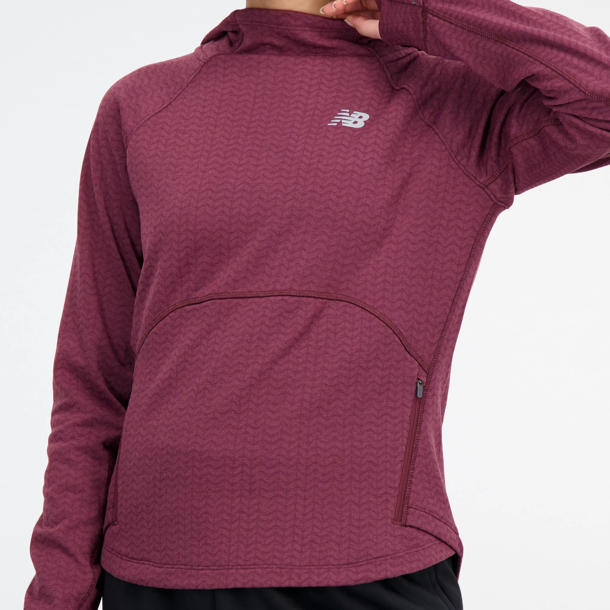 Women's Heat Grid Hoodie Pullover (NBH - NB Burgundy Heather)