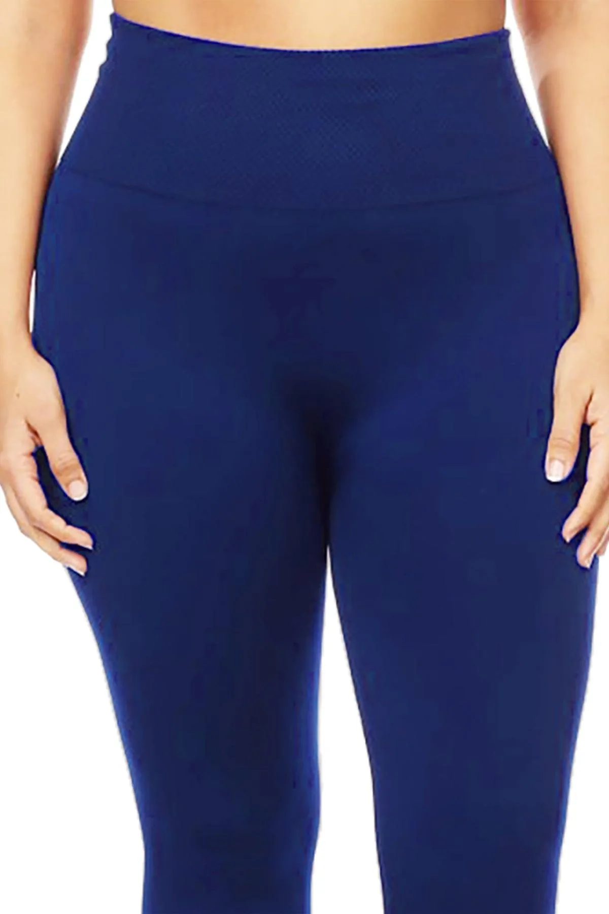 Women's Plus Size Banded Waist Full length Leggings with Fleece Lining Pack of 2